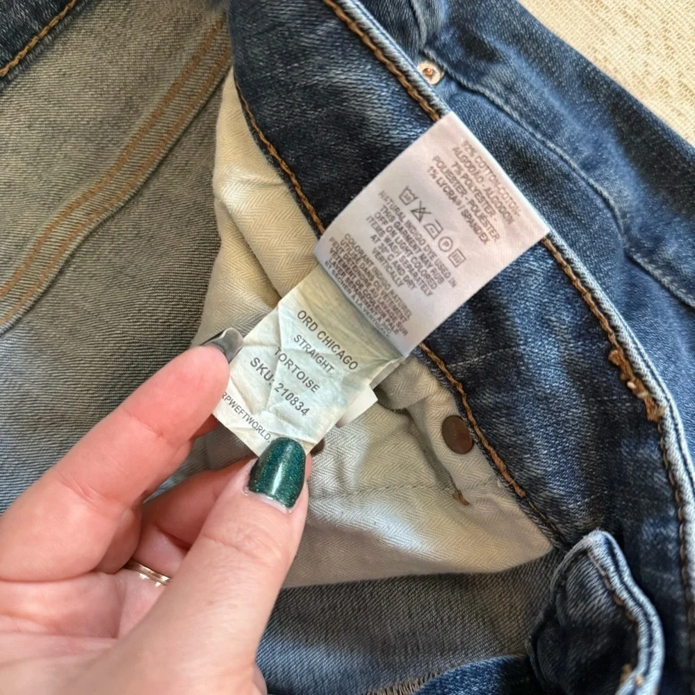 Warp + Weft Chicago Ord straight jeans in tortoise